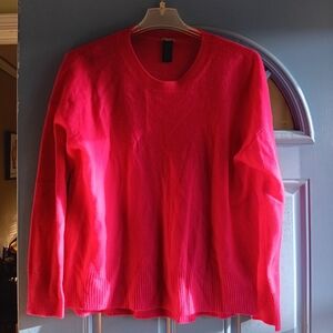 Womens Pink Crewneck Sweater- 100% Cashmere